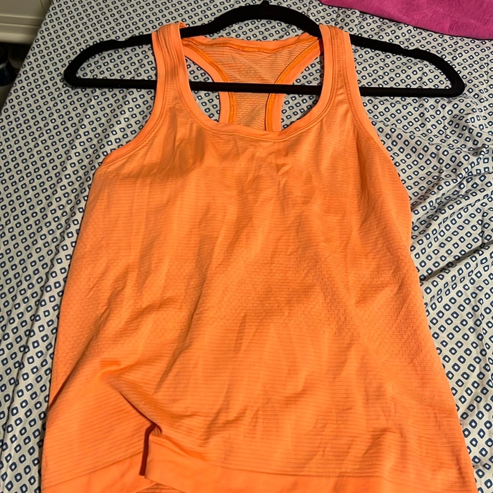 orange lululemon swiftly tech racerback tank *race length size 4